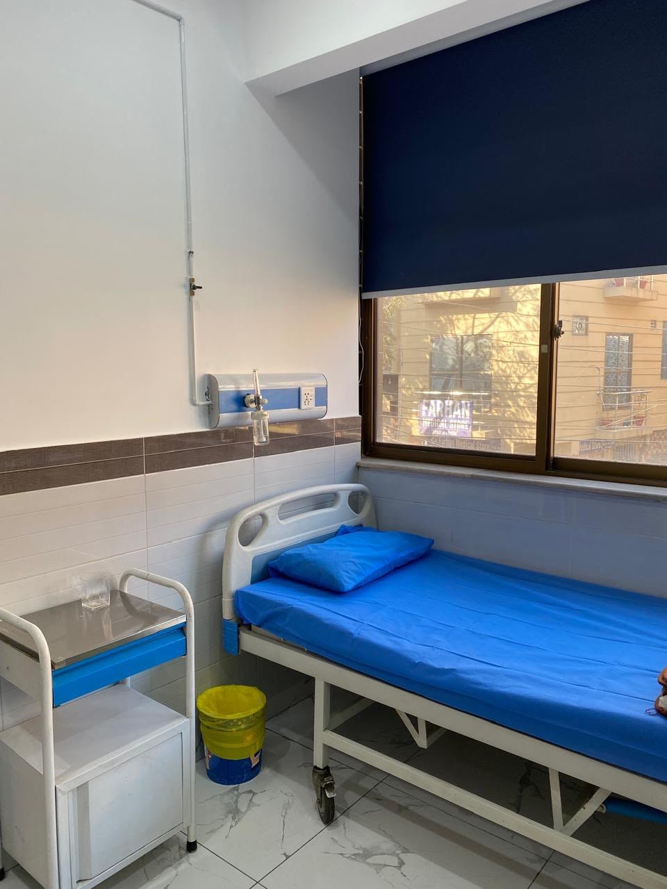 Hospital ward with patient monitors